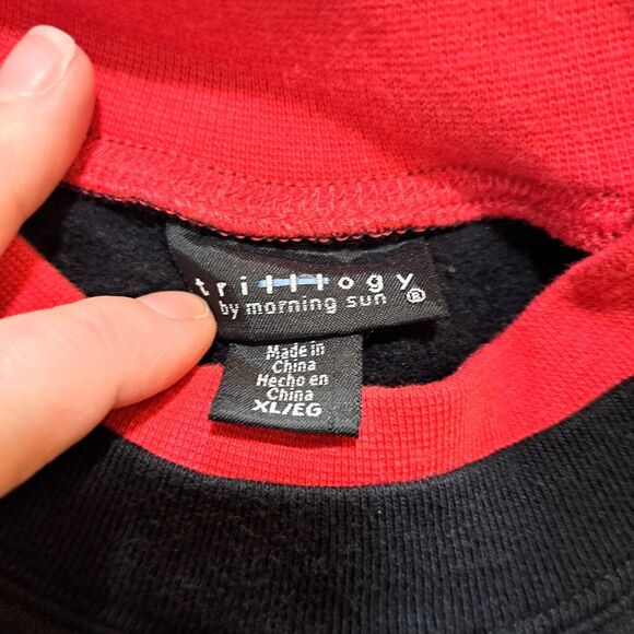 Trilllogy Morning Sun Womens XL Cardinal Black Long Sleeve Sweater VTG Granny - Picture 3 of 4